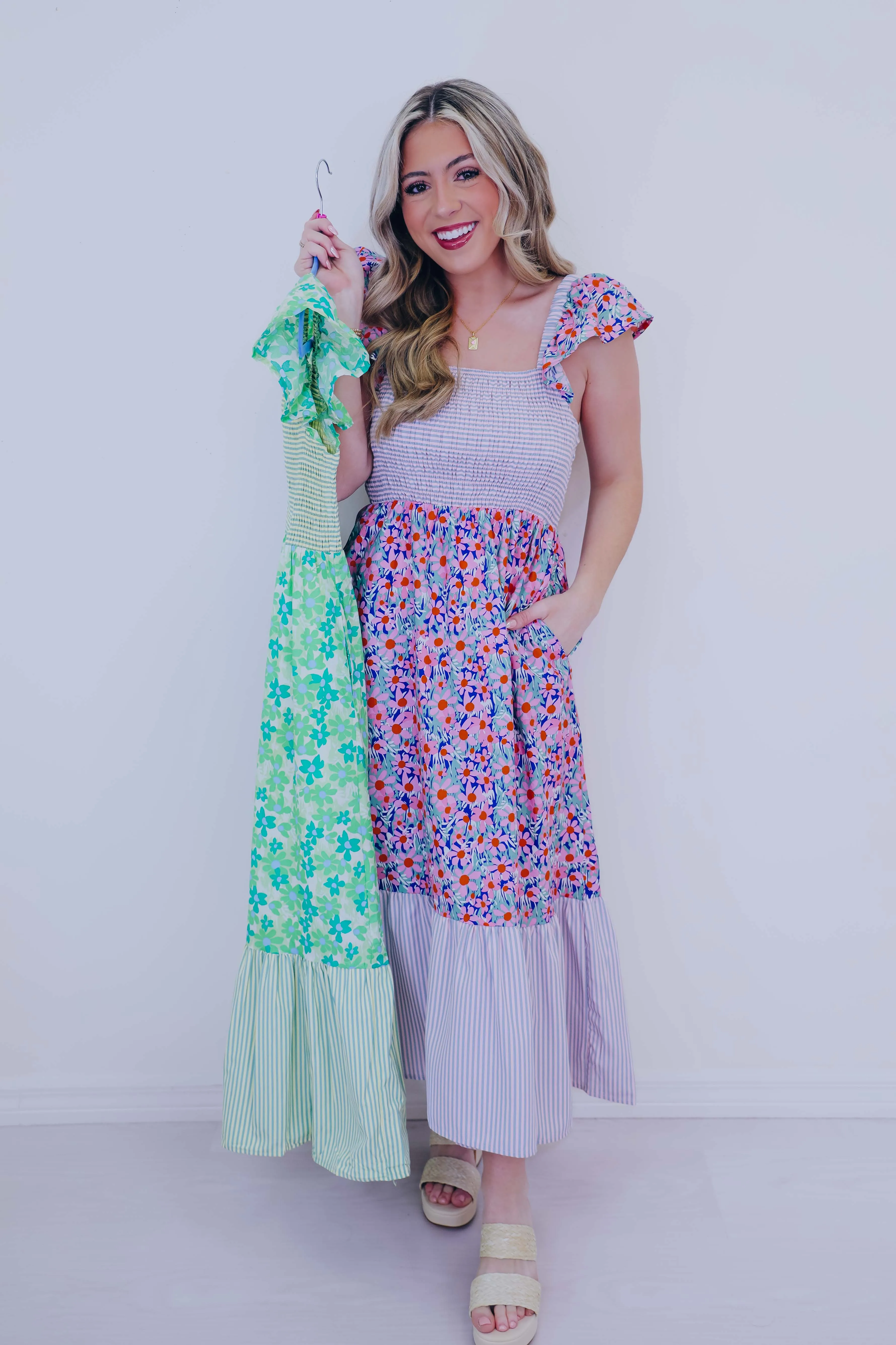 Sarah Smocked Bodice Midi Dress - 2 Colors