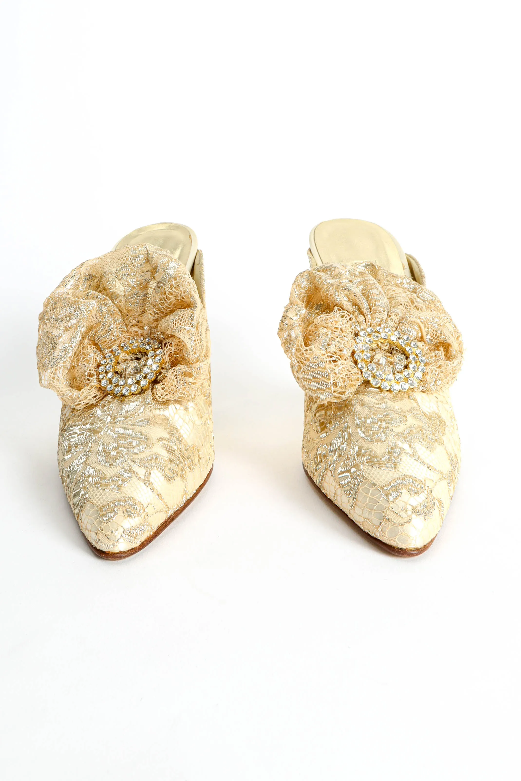 Satin Laced Inward-Curved Heels