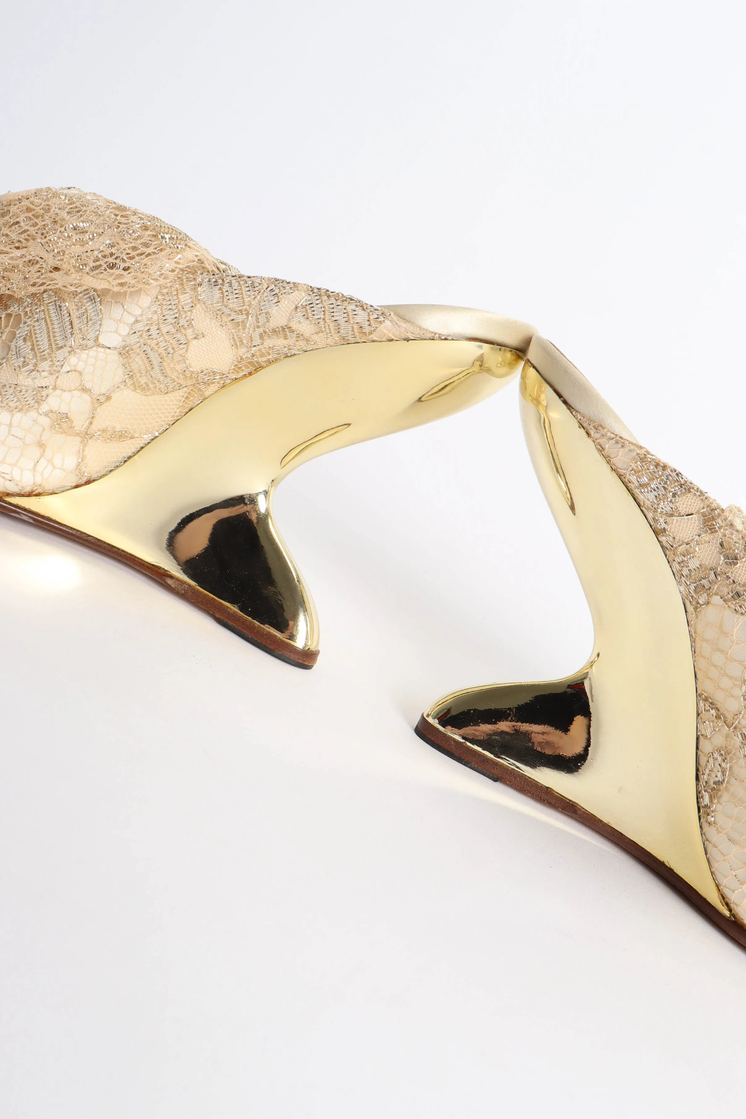 Satin Laced Inward-Curved Heels